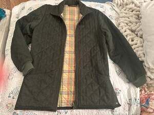 VINTAGE 70's/80's BERNARD WEATHERILL QUILTED OLIVE LODEN JACKET